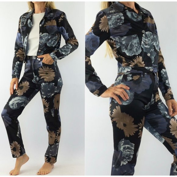 Kenzo Vintage Floral High-Rise Relaxed Pants Size 42 - Picture 1 of 7